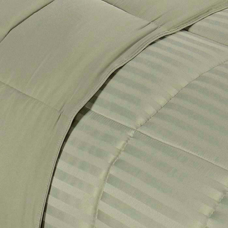 Couverture réversible en duvet synthétique toutes saisons , Double / grand, Sauge