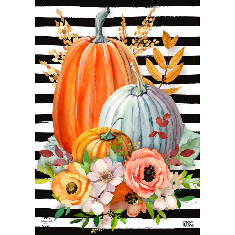 Striped Pumpkins Garden Flag