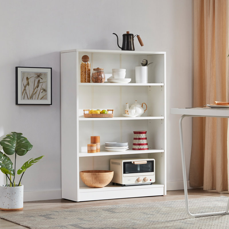 Latitude Run® Gibney Standard Bookcase, (4 Shelves) 48.03” H x 33.07” W x 11.61”D, Moon White