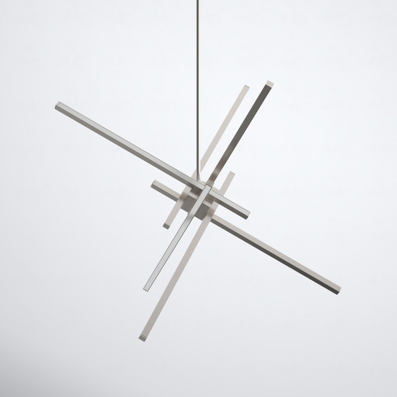 Rochelle 6-Light Sputnik Dimmable Integrated LED Pendant, Brushed Nickel, 29"