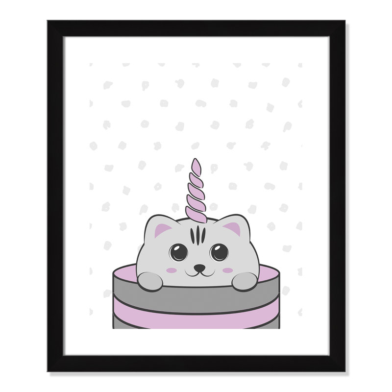 Caticorn I, art encadré, H 10 po x l 8 po x P 0,63 po, Structure noire