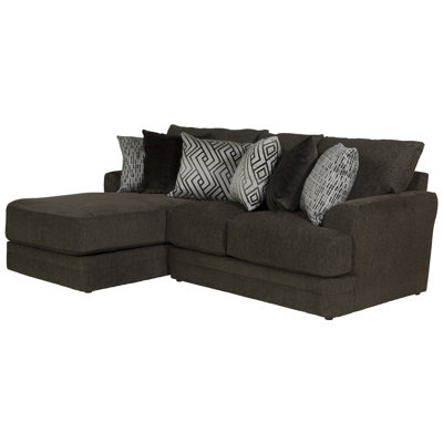Michele 2 - Piece Upholstered Sectional with Comfort Coil Seating and 6 Included Accent Pillows