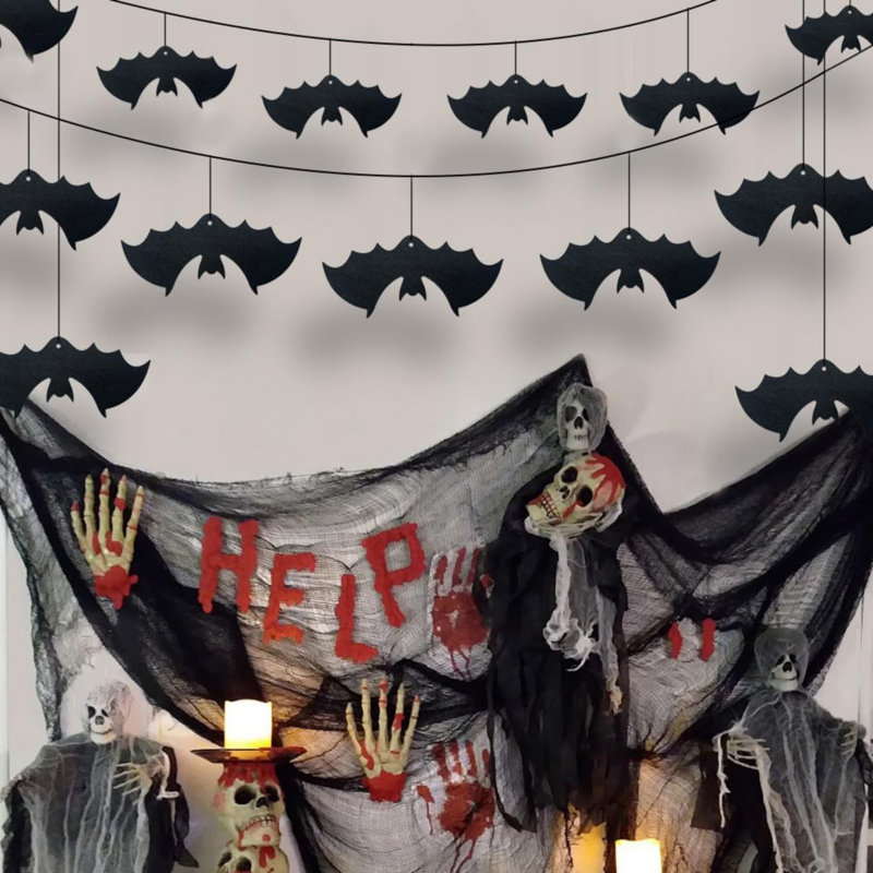 Weather Resistant Paper Wall Mounted Halloween Outdoor Decoration