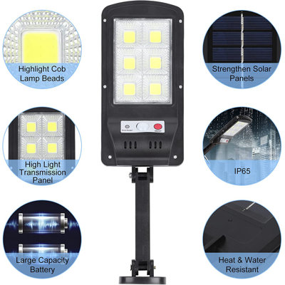 Black Solar Powered Flood Light