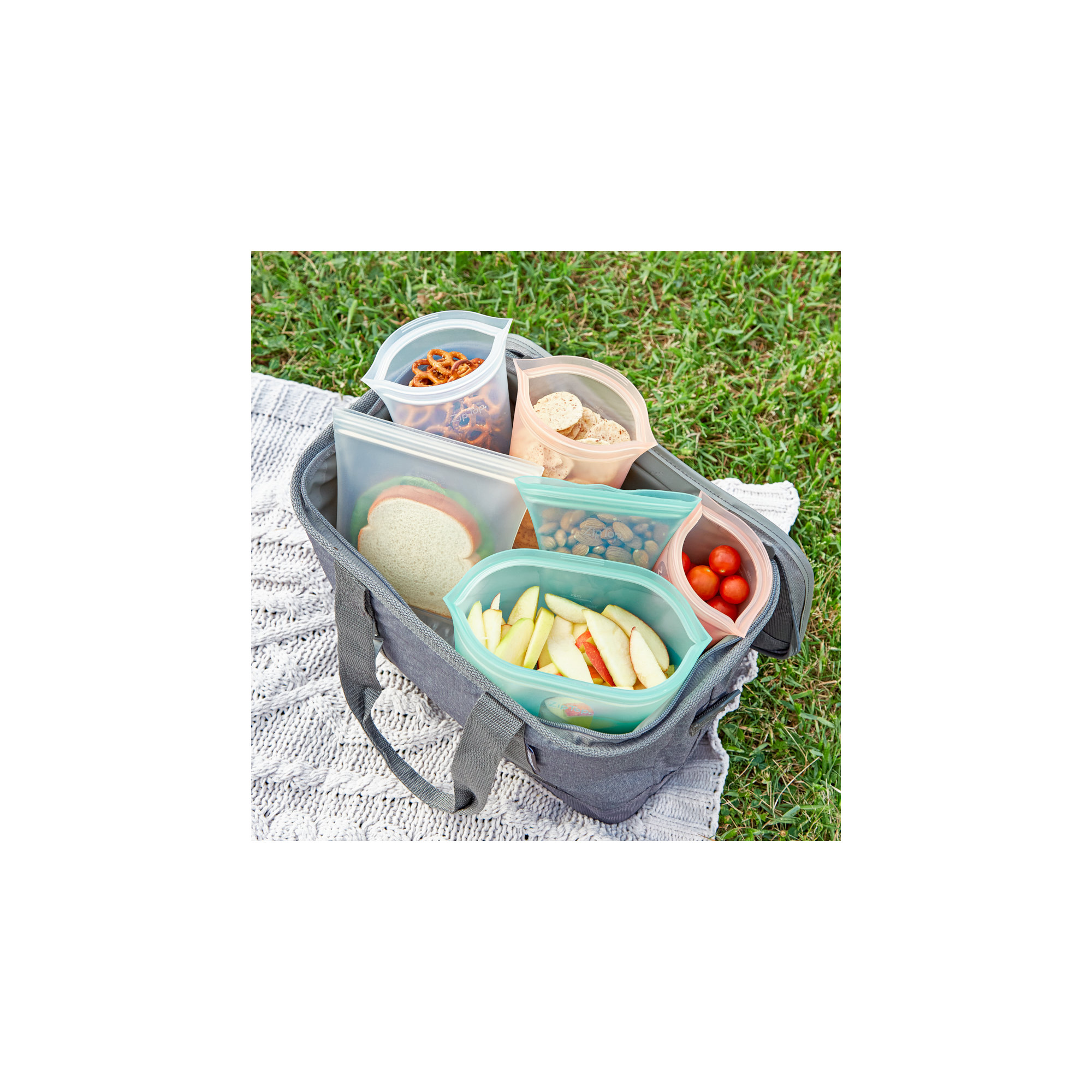Zip Top Full Set Container Food Storage Set, Peach