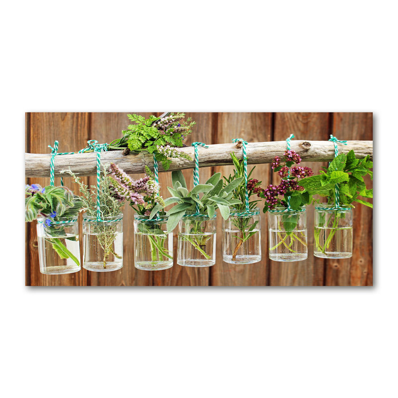 Herbs In Jars - Wrapped Canvas Print