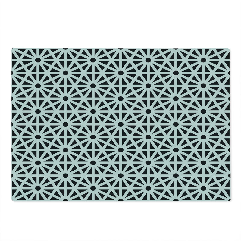 Ambesonne Orient Cutting Board Large Size Old Motif Illustration Art White and Black