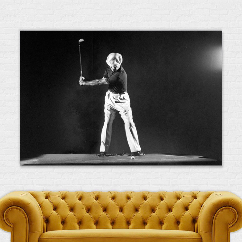 Ben Hogan Iconic Golfer Swing - Wrapped Canvas Print, 21cm H x 31cm W x 4cm D