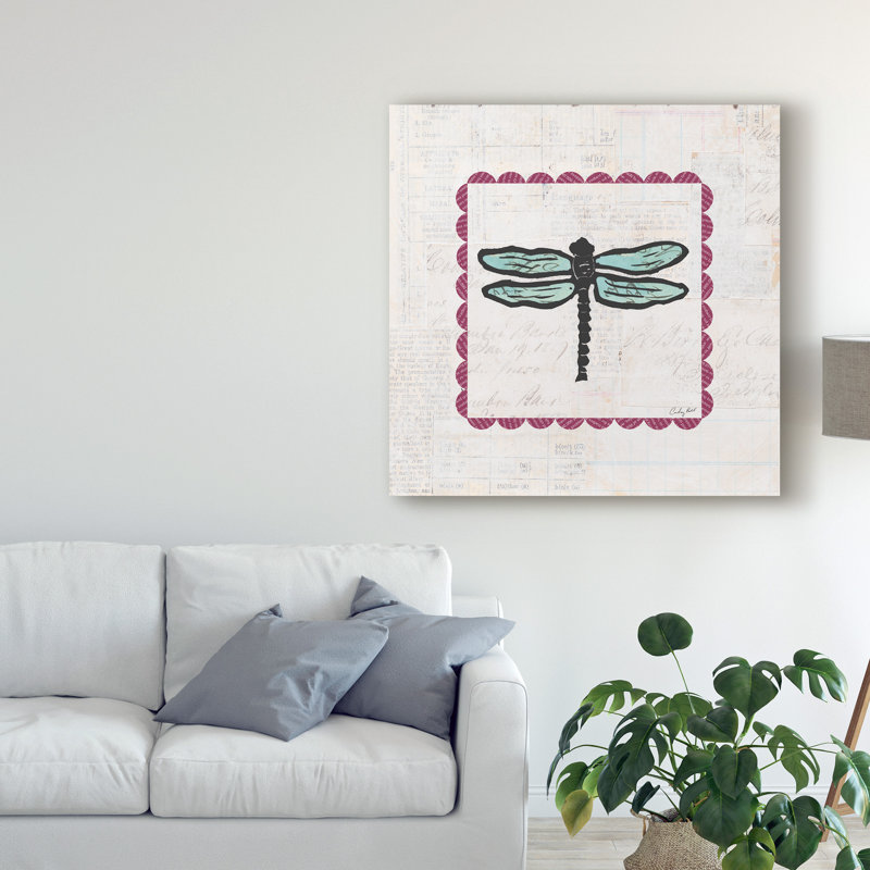« libellule stamp brillante », art sur toile, H 18 po x l 18 po x P 2 po