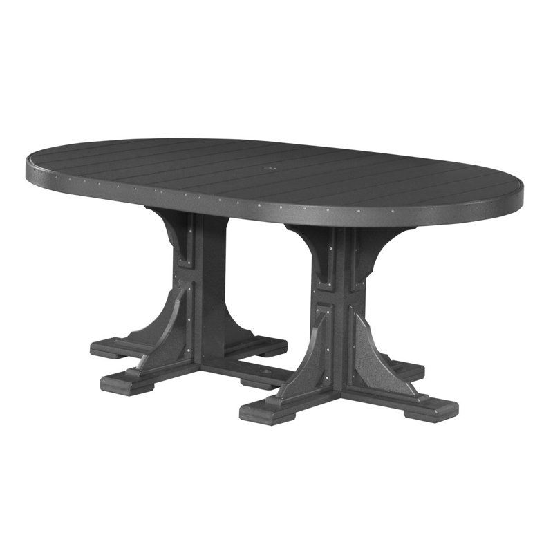 Table ovale Pelagius, Noir, H 36,25 po x l 72,5 po x P 48 po , Noir
