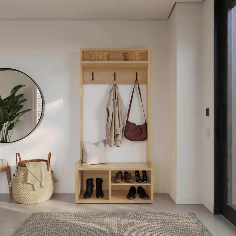 Porto Entryway Hall Tree, Beige