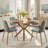 Cleckley 4 - Person Dining Table Sets With 39.4'' Round Table & 4 Upholstered Fabric Chairs-98980721