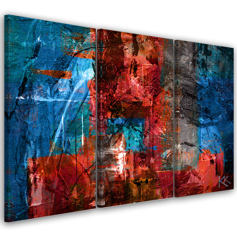 Red, Hand -Packed, Abstract - No Frame Print on Canvas