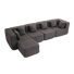 Canapé modulaire en chenille désossé de 130 po avec repose-pieds Horgan, canapé modulaire en mousse à compression, siège profond sans assemblage