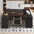  Home Office Desk Extendable Executive Desk 2-Person Table With Storage Drawers And Cabinets