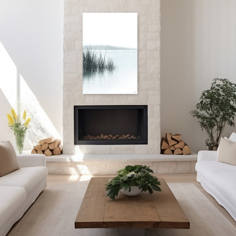 Art contemporain minimaliste, nature sereine, tranquille et côtière, H 48 po x l 32 po