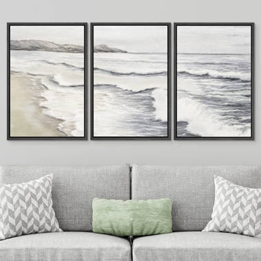 3x3 Mini Canvas Painting With Easel Seascape Ocean Wave Miniature