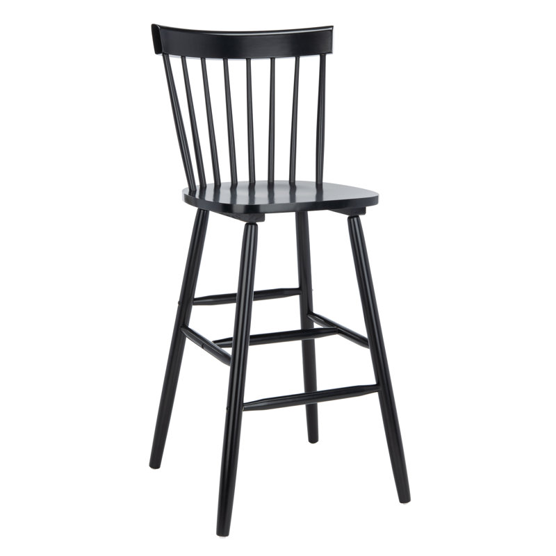 Stacee Solid Wood Counter Stool, Bar Stool (29" Seat Height), Black