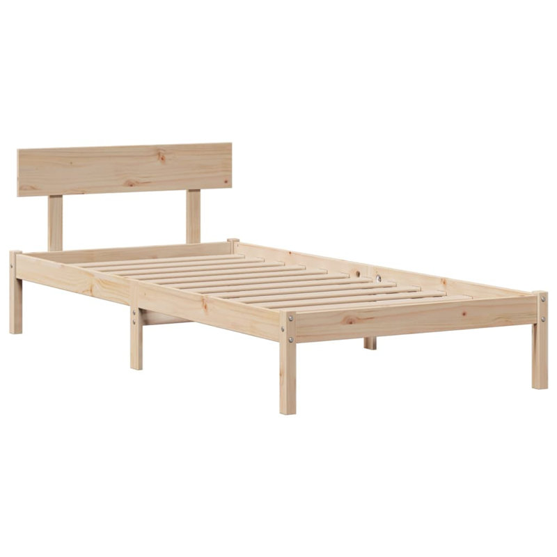 Maxeys Solid Wood Bed, 140 x 190cm, Natural