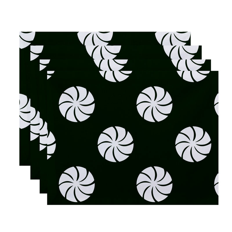 Ensemble de napperons 4 pièces, Vert foncé