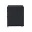 Classeur noir lustré avec 3 tiroirs - Design, 18 po x 22 po x H 28 po, sans assemblage, 62 lb, roulettes pour compartiment de tiroir facile à déplacer, 18 po x 22 po 28 po, mouvement sans effort