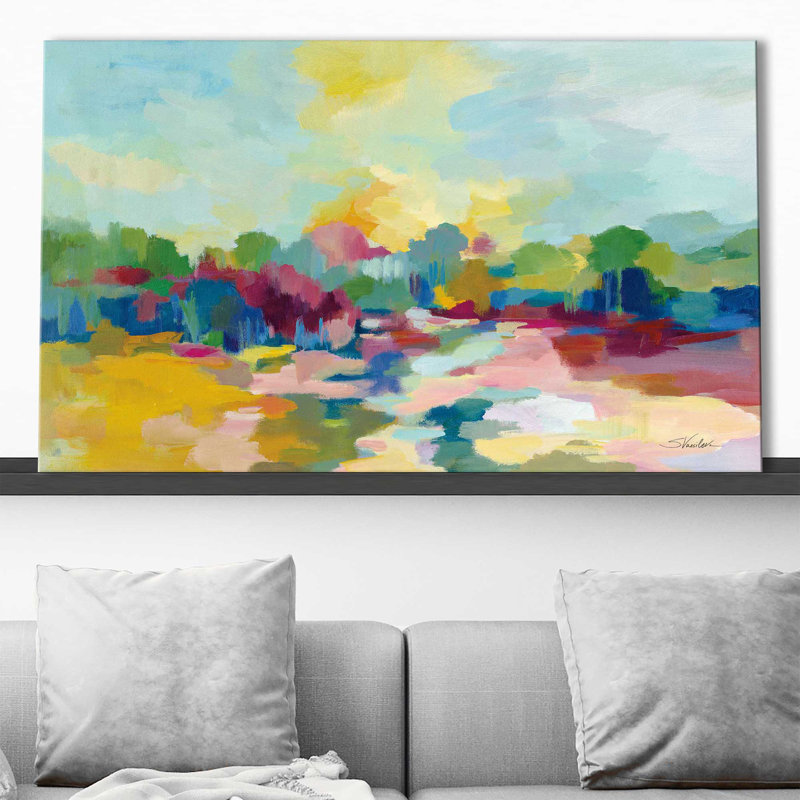 Entrée colorée - peinture, L 30 po x H 18 po, Toile tendue