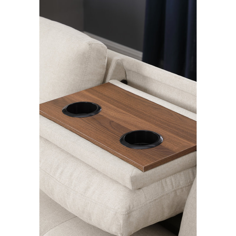 Canapé modulaire en L beige de 3 pièces avec coussins de rangement et de lancer, idéal pour se détendre, accoudoirs arrondis, touffetage subtil, garniture cloutée, structure en bois massif, ressorts en mousse rembourrés en deux