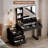 Axelson Makeup Vanity Desk with Large Mirror and Lights&Charging Station,3 Lighting Modes-2034258280