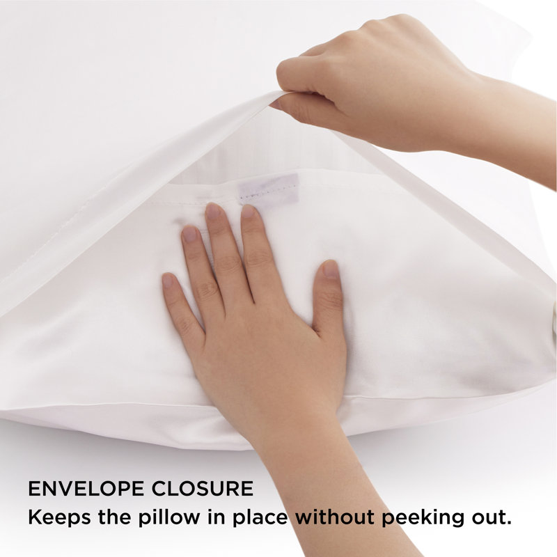 Satin Pillowcase Set of 2, 300 Thread Count , Gray Sand,GentleSoft™️, Ivory, Queen Pillow Case