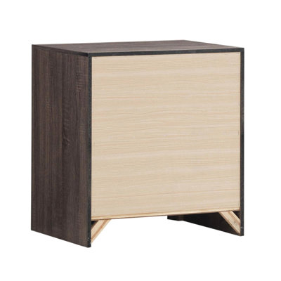 2 Drawers Nightstand In Oak Style With Easy Maintenance Feature Stylish 2 Dark And Construction