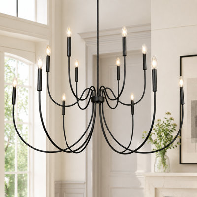 Otho 12-Light Dimmable Oversize 47" Width Chandelier