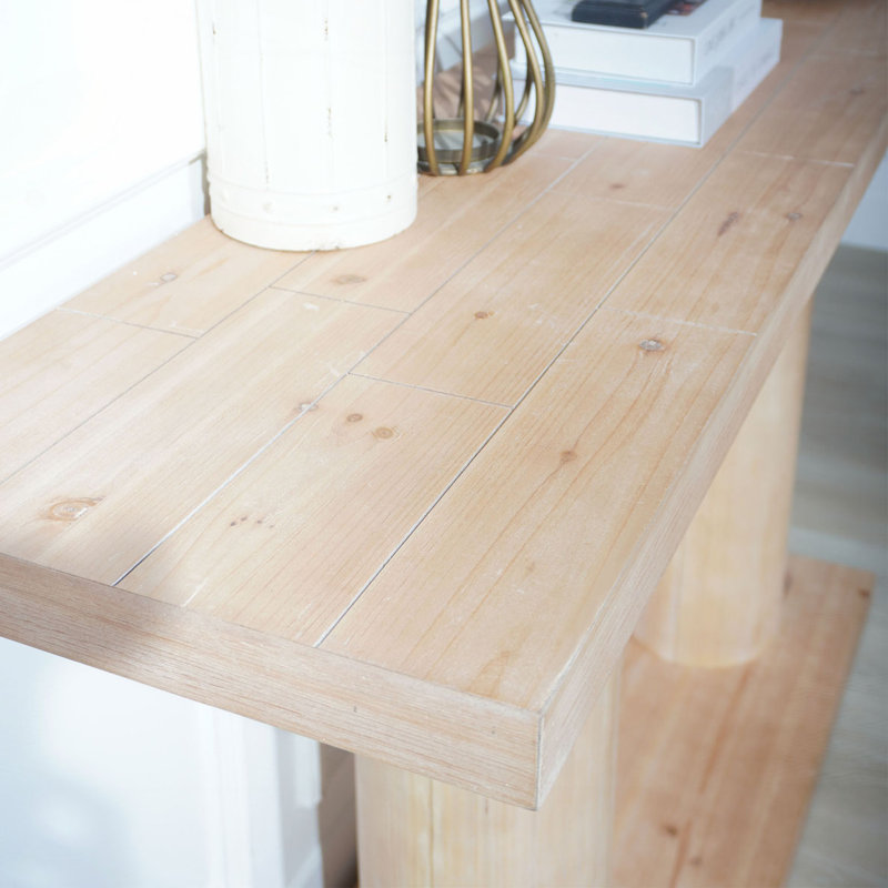 Console en bois avec piédestal à colonne