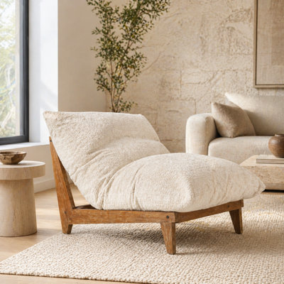 Oversized Bean Bag With Acacia Wood Frame