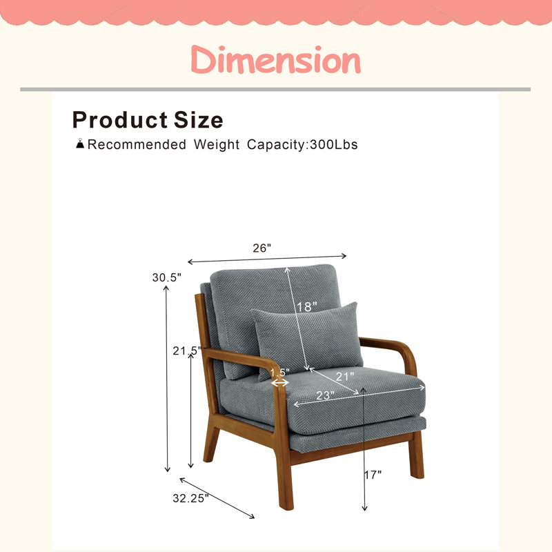 Easy-To-Assemble Cozy Wooden Lounge Chair