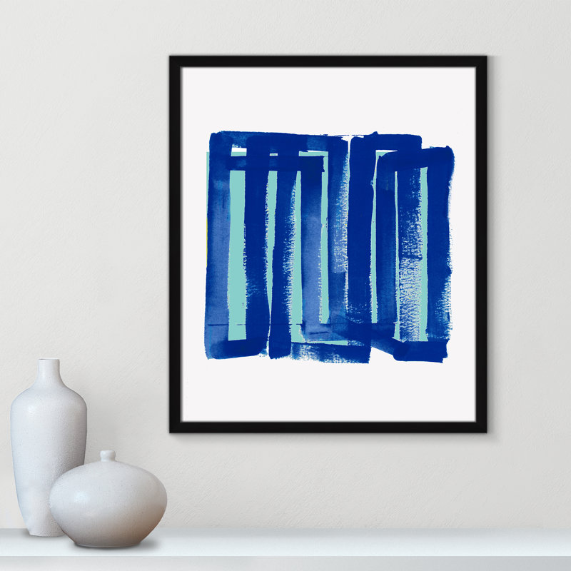 Indigo Spectacle III - peinture encadrée, H 25,5 po x l 21,5 po x P 0,75 po, Papier noir satiné