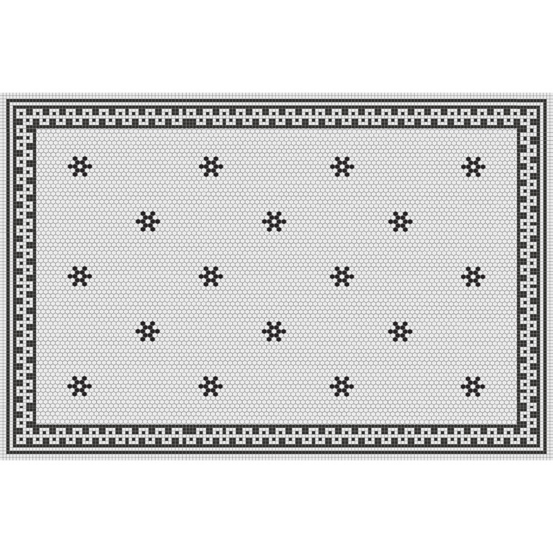 Buyse Vinyl Machine Printed Area Rug, Rectangle 4'4.4" x 6'6.7"