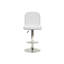 Tabouret réglable contemporain de 2 pièces, tabourets de salle à manger en similicuir blanc, base en métal, siège en cuir-70905772