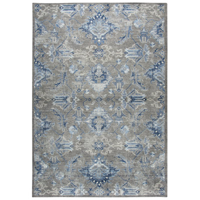 Tapis gris / bleu en laine Esmeyer