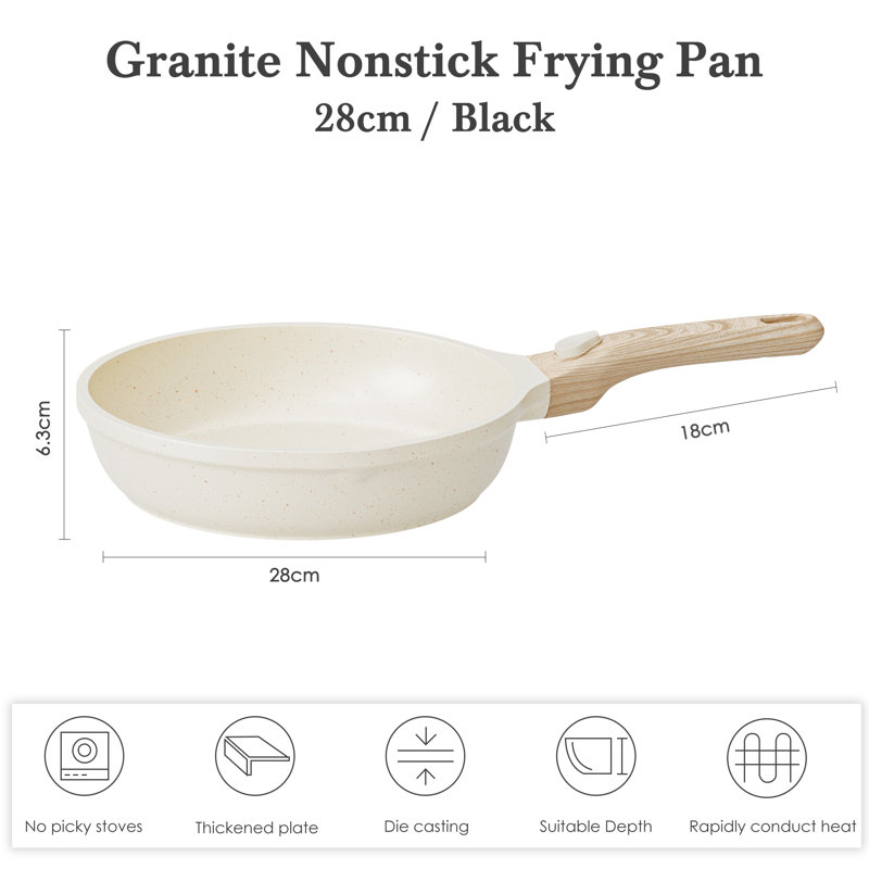 Aluminum Non-Stick Frying Pan, Beige, 27.9cm