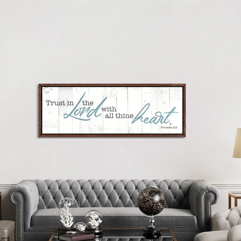 Trust In by Mlli Villa - Panoramic Print on Canvas, 50.8cm H x 152.4cm W x 3.81cm D, Classic Brown Wood Framed