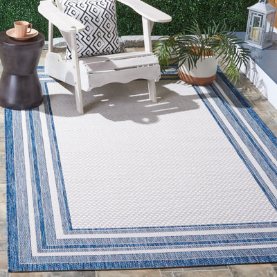 Austa Ivory/Navy Indoor/Outdoor Rug