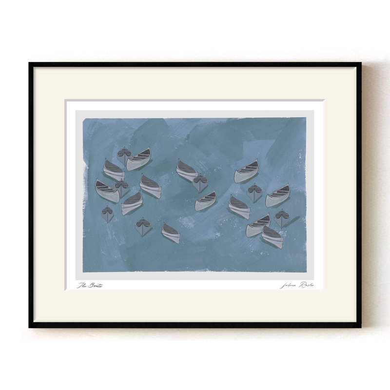 The Boats, Black, 24" H x  32" W