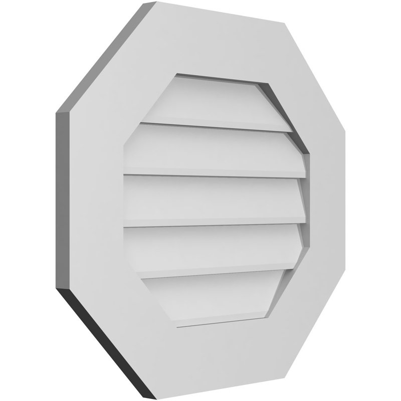 Évent horizontal gondole allongé en surface octogonal Signature, 20" H x 22" W x 1" D