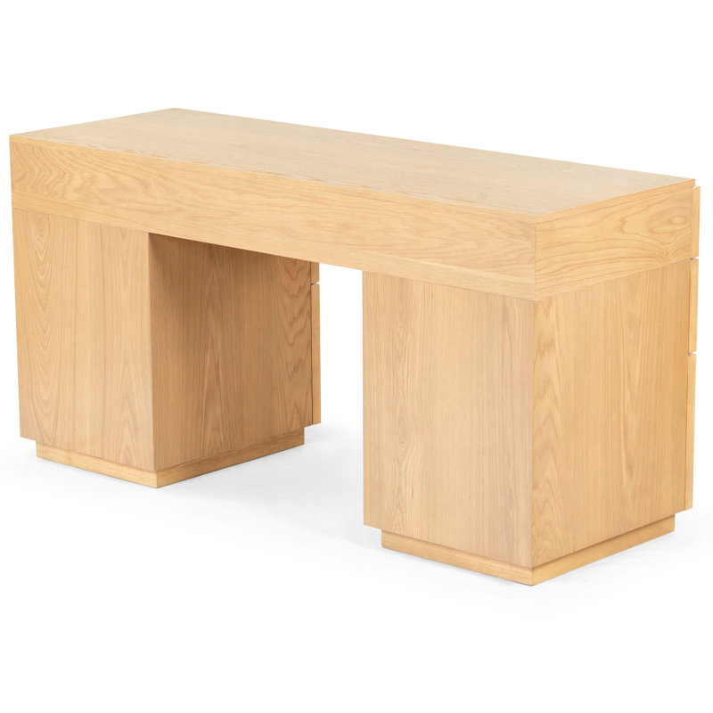 Zeus Manufactured Wood Writing Desk, Natural