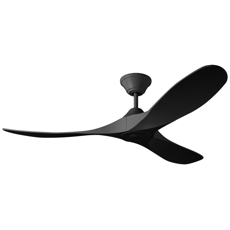 Maverick coastal 52-inch indoor/outdoor Energy Star ceiling fan in midnight black finish with midnight black blades and handheld remote control included from Visual Comfort Fan