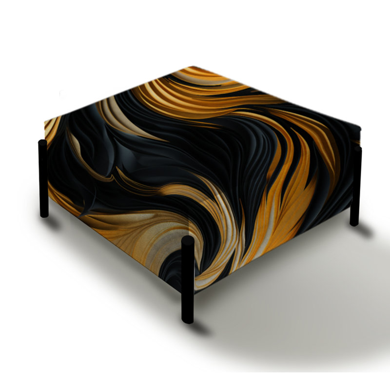 Striped Bengals - Abstract Large Square Ottoman