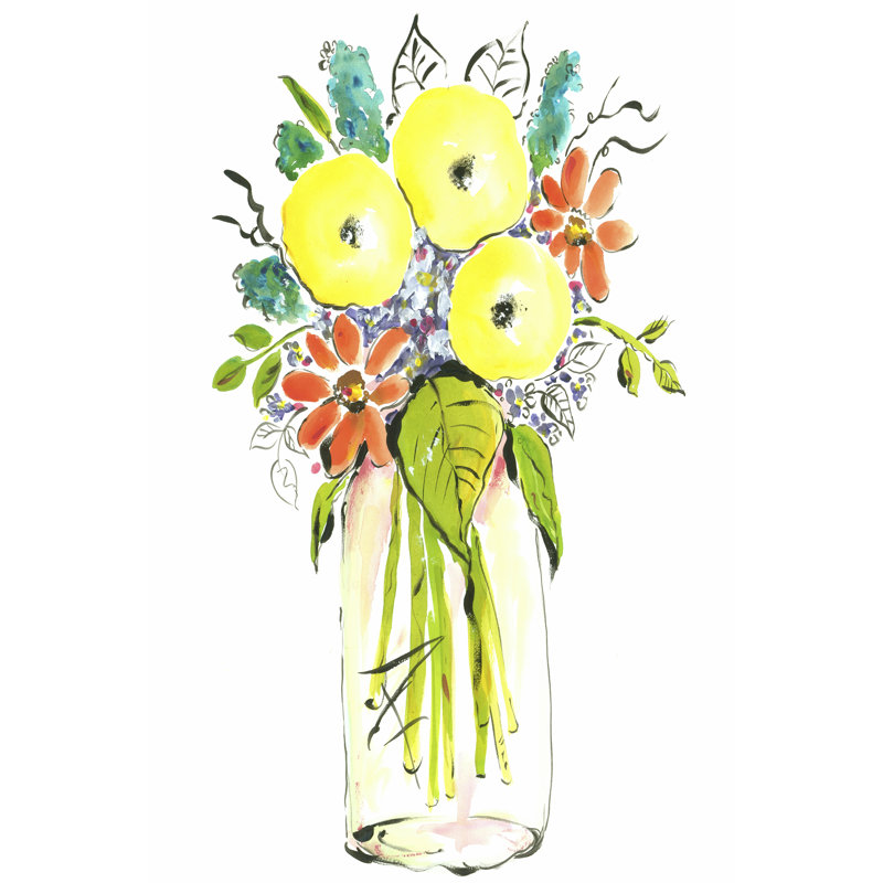 Flower Vase I by Julia Minasian - Wrapped Canvas Painting, 46cm H x 30cm W x 3.8cm D