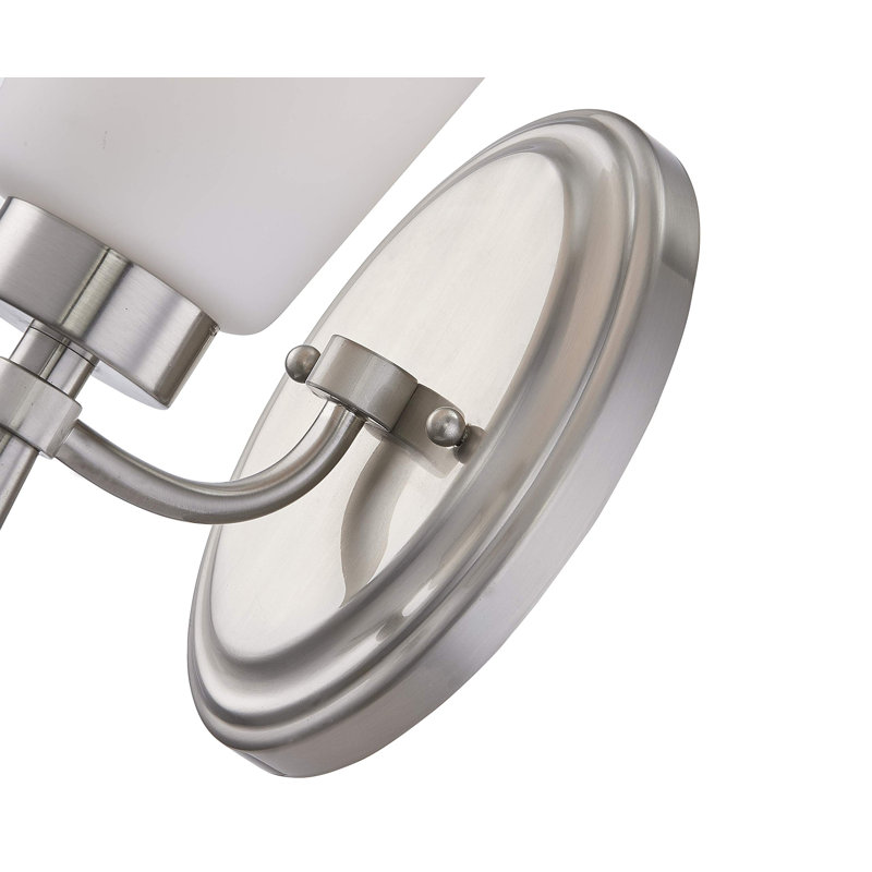 Applique murale 1 lumière, luminaire de meuble-lavabo, base E26 60 W maximum, boîtier en métal avec verre, finition nickel, paquet de 1