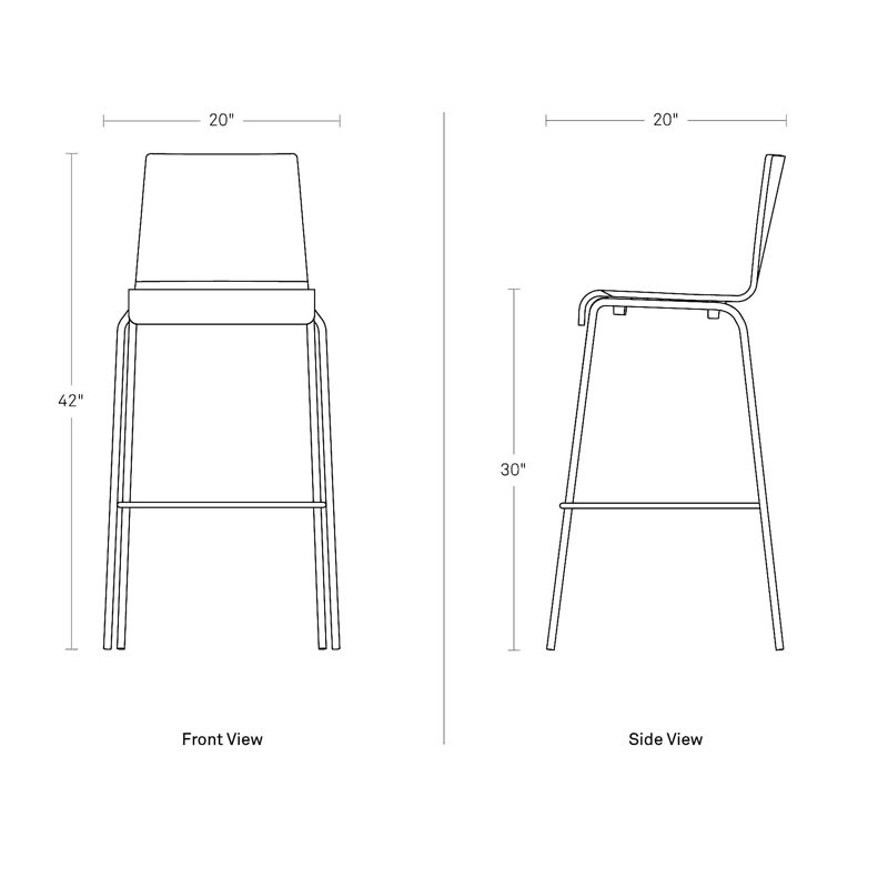 Full Back Bar & Counter Stool, Graphite Oak, Bar Stool (30.4" Seat Height)