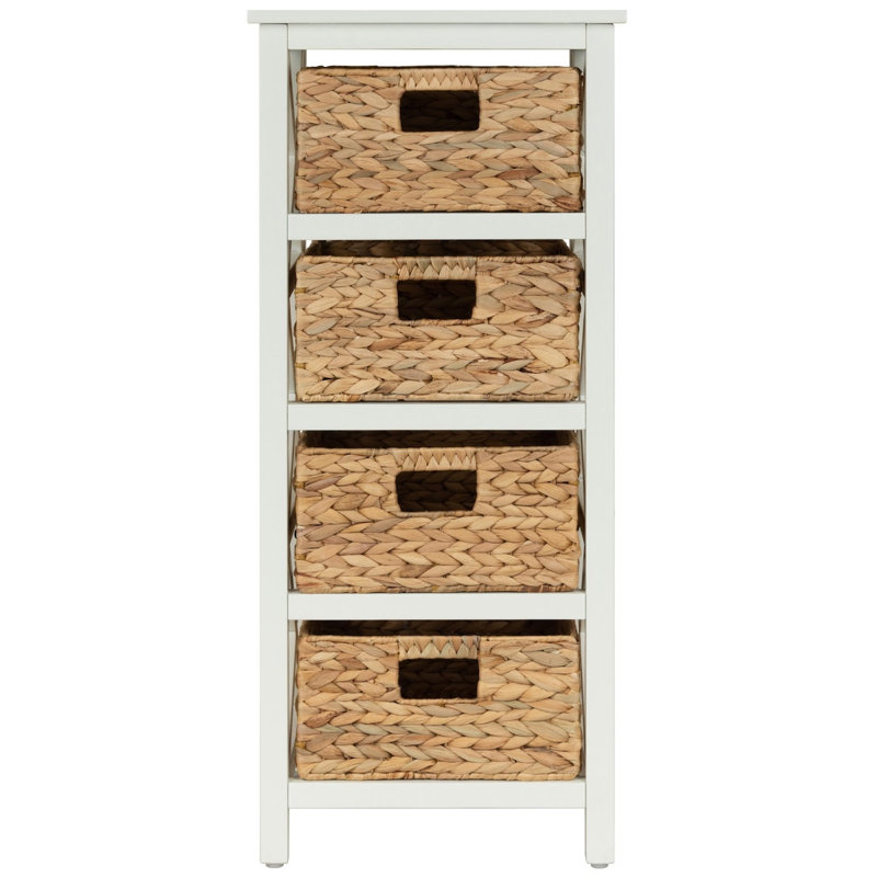 Commode de rangement à 4 tiroirs de la collection Beachcrest Home ™ d'Emmanuelle, Blanc